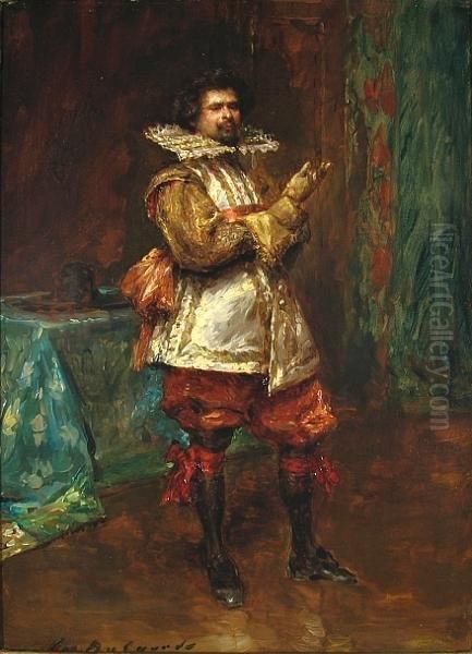 A Portrait Of A Cavalier Oil Painting by Hippolyte F. Leon Duluard