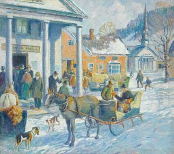 Town Hall Oil Painting by H. Boylston Dummer