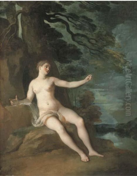 Nymphe Assise Dans Un Bois by Jean Joseph Dumons De Tulle