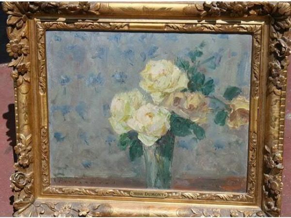 Bouquet De Roses Oil Painting by Henri Julien Dumont