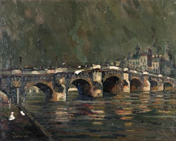 Pont Neuf A Paris Oil Painting by Pierre Dumont