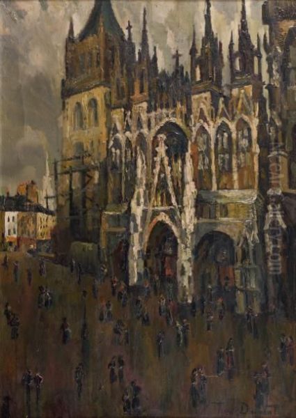 La Cathedrale De Rouen Oil Painting by Pierre Dumont