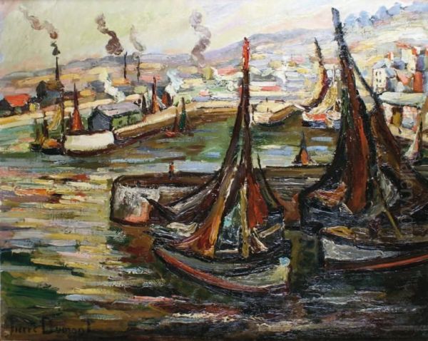 Le Port De Honfleur Oil Painting by Pierre Dumont