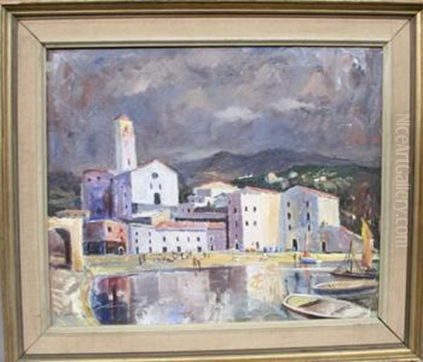 Pueblo Mediterraneo Oil Painting by Robert Dumont-Duparc