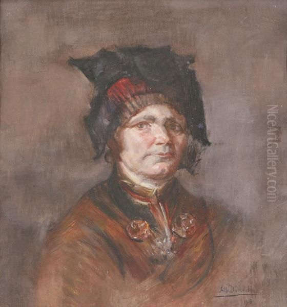 Portrait Of A Woman Oil Painting by Albert Dumoulin