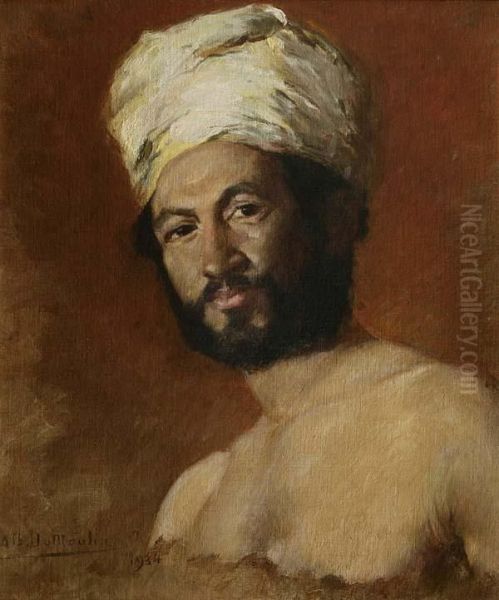 Junger Vollbartiger Orientale Mit Turban Oil Painting by Albert Dumoulin