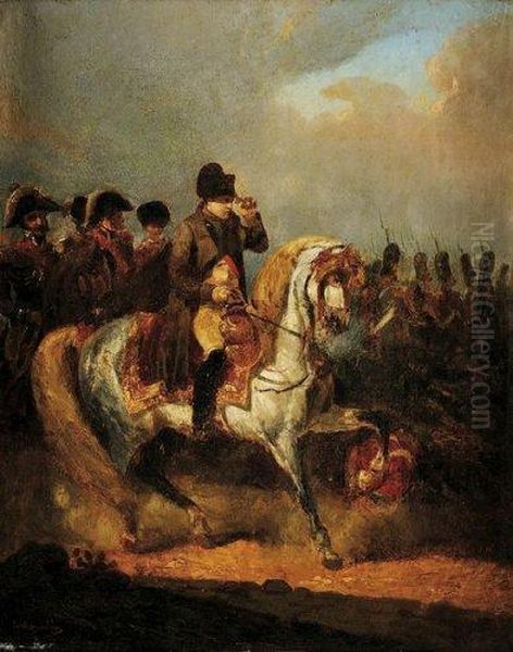 napoleon 1er Et Son Etat Major Oil Painting by Eugene Dumoulin