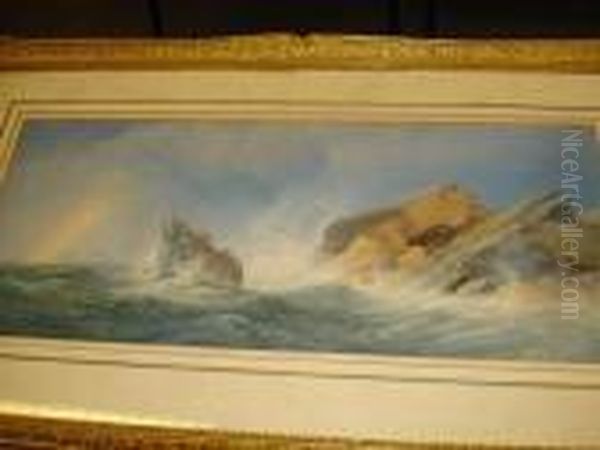 Wreck Of A Rocky Coast Oil Painting by Edward R.W.S Duncan