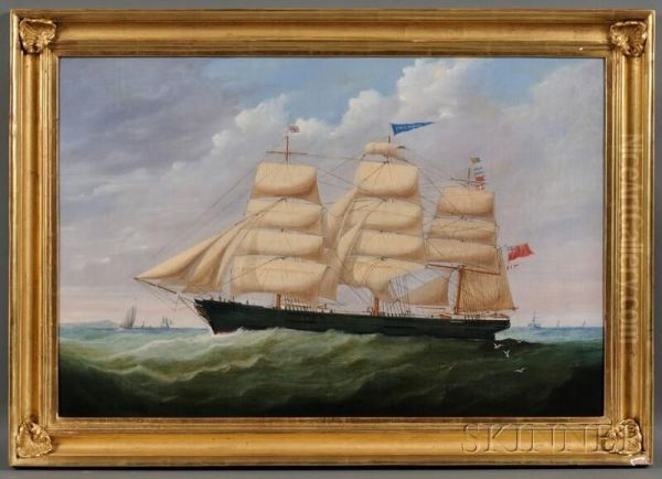 Sailing In Coastal Waters Oil Painting by James D. Duncan