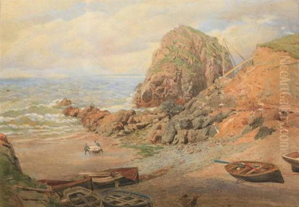 At Mullion Cove, Cornwall Oil Painting by Lawrence Duncan