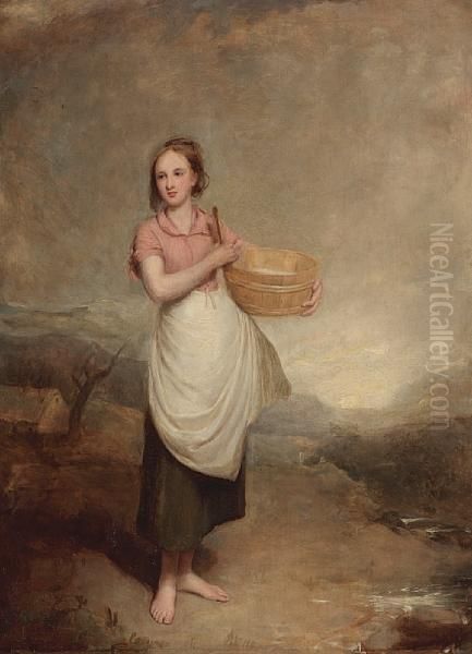 Milk Maid Oil Painting by Thomas Duncan