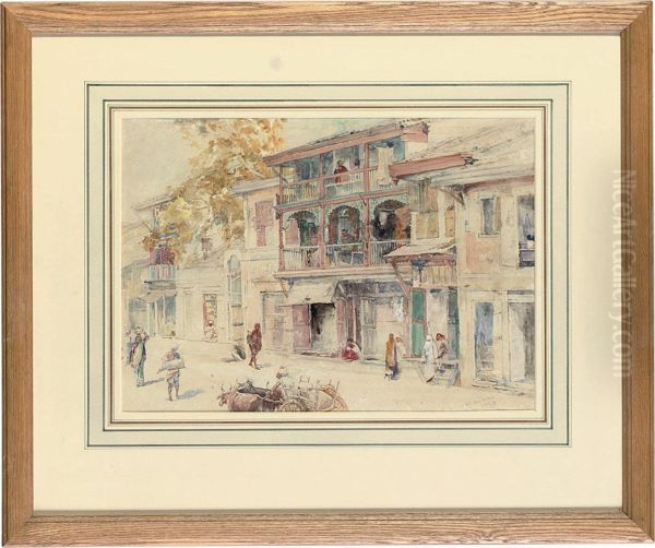 A Street In Bombay Oil Painting by Walter Duncan