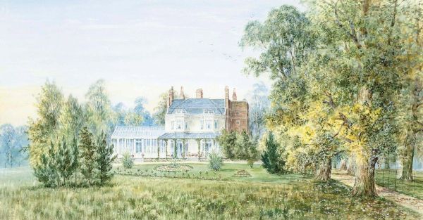 View Of A Country House And Garden Oil Painting by Walter Duncan