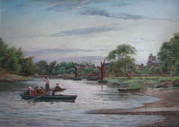 The Twickenham Ferry Oil Painting by Walter Duncan