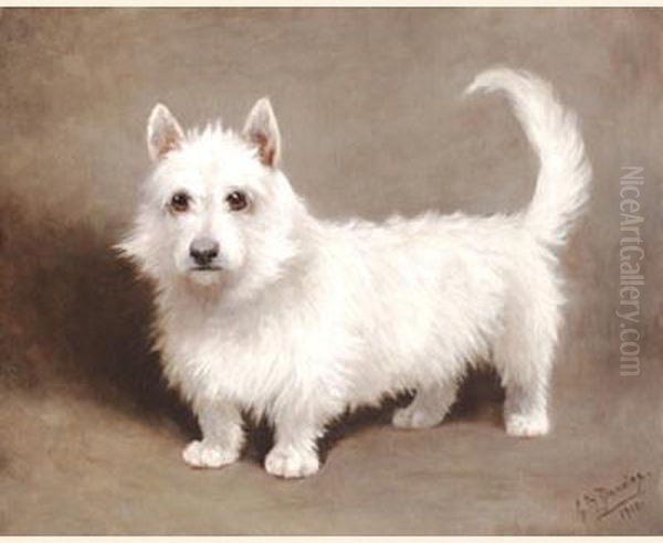 A Westie Oil Painting by G. Dundas