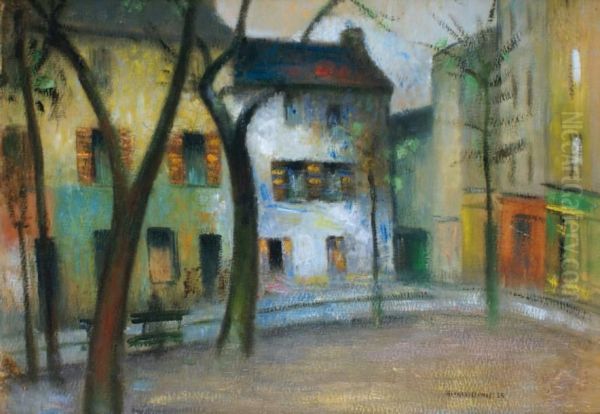 Place A Montmartre Oil Painting by Alfred Dunet