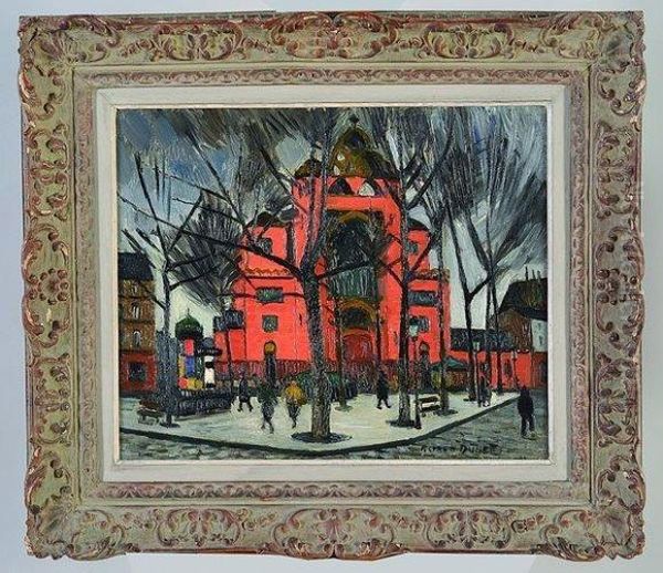 la Place Des Abbesses Et Saint-jean Oil Painting by Alfred Dunet