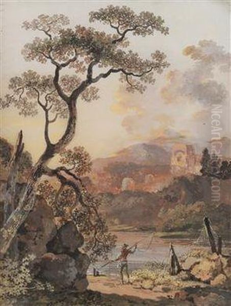 Landschaft Mit Ruinen Oil Painting by Balthasar Anton Dunker