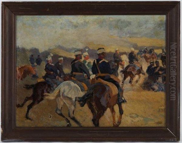 La Cavalerie Oil Painting by Louis Dunki