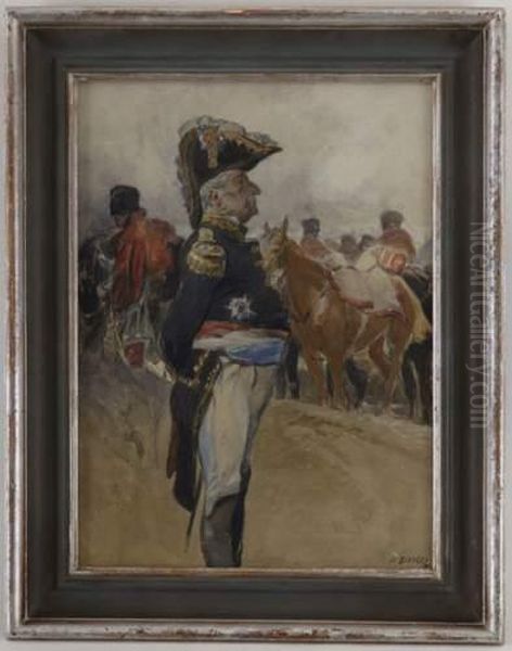 Militaire Oil Painting by Louis Dunki