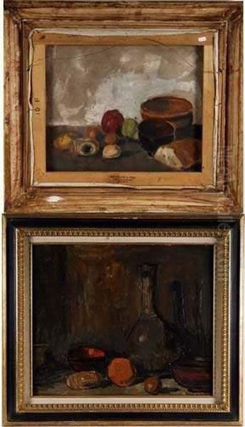 Nature Morte Au Bol Rouge Oil Painting by Rodolphe Dunki