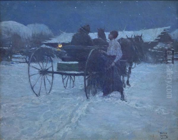 Hurry, Dear Oil Painting by Harvey T. Dunn