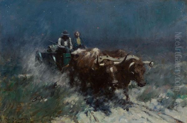 Prairie Homesteaders Coming Home by Harvey T. Dunn