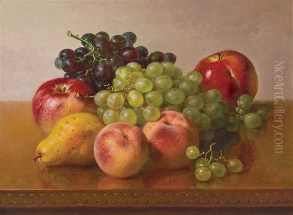 Still Life With Apples, Grapes, Peaches And Pear Oil Painting by Robert Spear Dunning