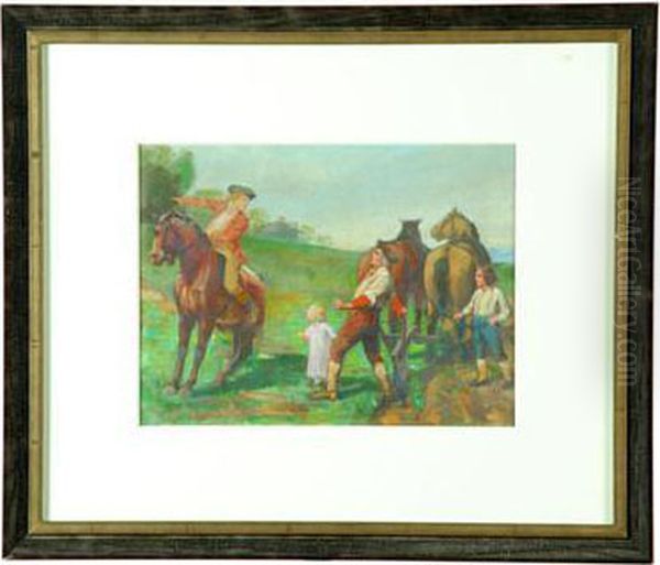 Putnam Called From The Plow Oil Painting by John Ward Dunsmore