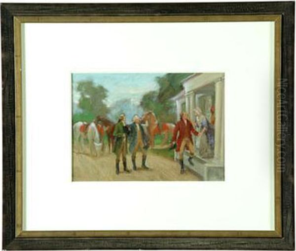 Leaving Mount Vernon For Continental Congress Oil Painting by John Ward Dunsmore