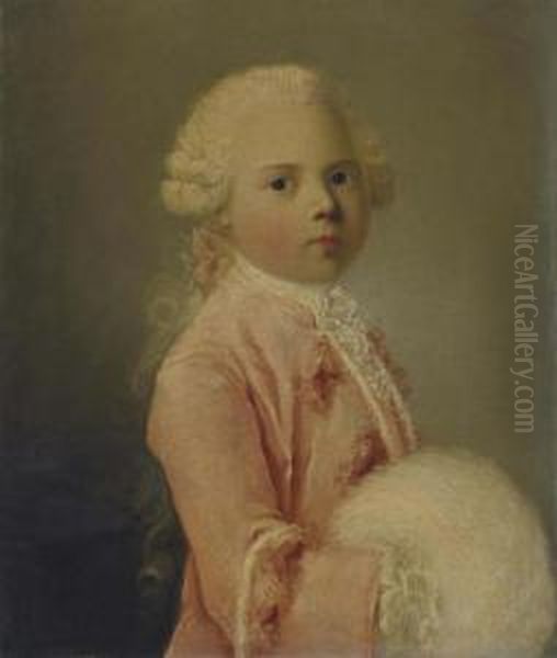 Portrait Presume De Louis-francois-xavier Duc De Bourgogne A Sept Ans Oil Painting by Louis Richard Fr. Dupont De Montfiquet