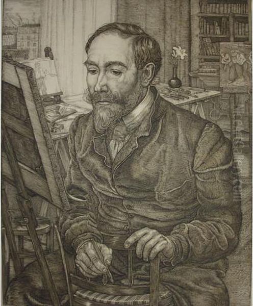 Portrait De Steinlen Oil Painting by Pieter Dupont