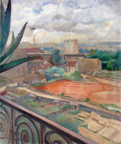 Maisons A Vaugirard Oil Painting by Victor Dupont