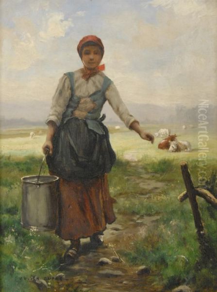 Milkmaid Oil Painting by Julien Dupre