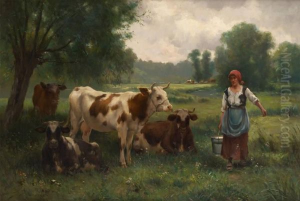 La Jeune Laitiere Oil Painting by Julien Dupre