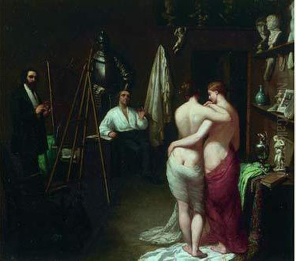 Les Modeles Dans L'atelier Oil Painting by Louis Dupre