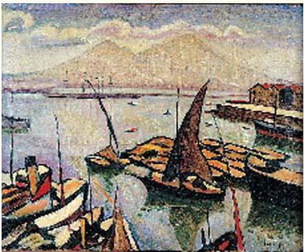 Port Mediterraneen Oil Painting by Geo, Georges Dupuis