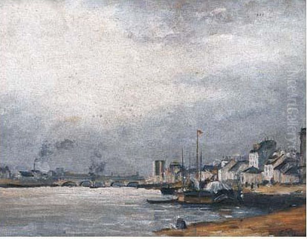 Le Havre Oil Painting by Lodewijk/ Louis F.J. Dupuis