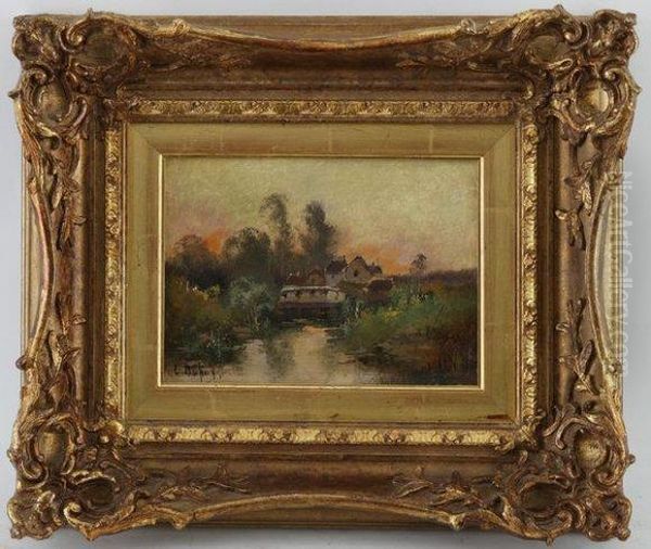 Village Au Bord De La Riviere Oil Painting by Louis Dupuy