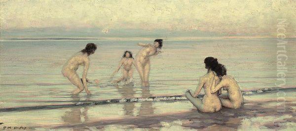 Baigneuses Au Bord De La Mer Oil Painting by Paul Michel Dupuy