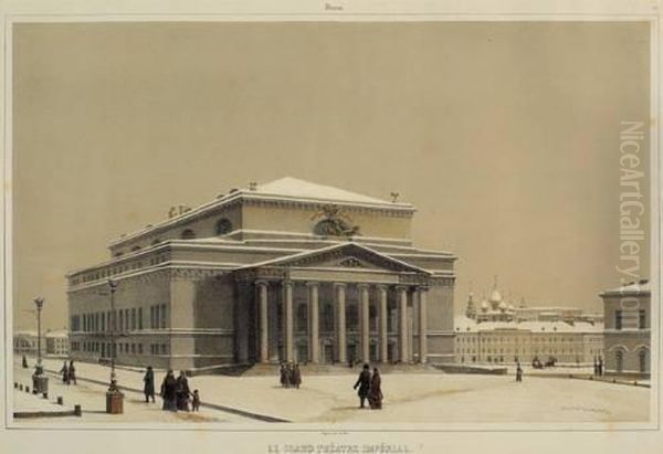 Theatre Alexandra; Le Grand Theatre Imperial Oil Painting by Andre Durand