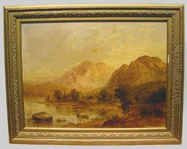 Mountainous Landscape With Lake Oil Painting by Elias Wade Durand