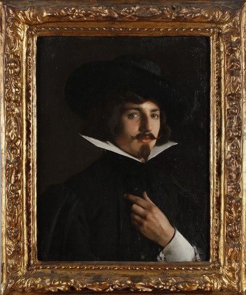 Portrait De Gentilhomme Oil Painting by Gustave Durand