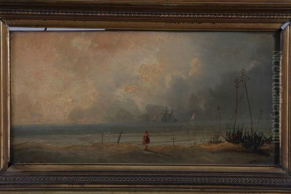 La Plage Oil Painting by Jean Baptiste Henri Durand-Brager