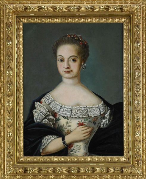 Portratt Forestallande Maria Catharina Himmelman Oil Painting by Jonas Durchs