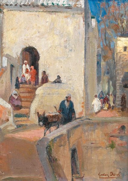 Quartier Arabe Anime Oil Painting by Gaston Jules L. Durel