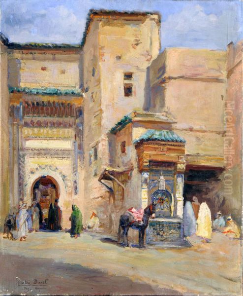 Vue De Fez Oil Painting by Gaston Jules L. Durel