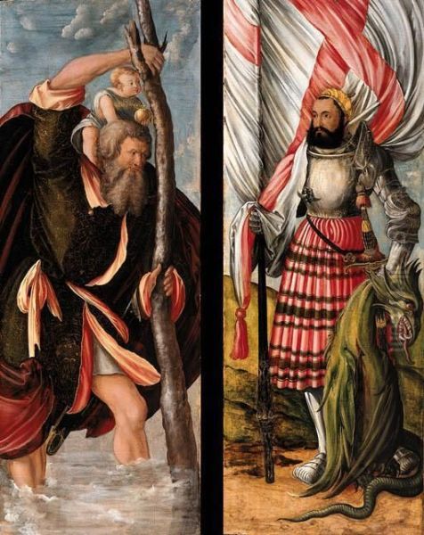 Drer, H.
Wings Of An Altarpiece: Saint Christopher (recto) And Saintcatherine (verso); And Saint George (recto) And Saint Barbara(verso) Oil Painting by Hans Durer