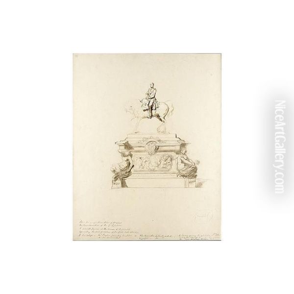 Design For The Statue Of Prince Albert In The Gardens Of The Royal Horticultural Society, Kensington Oil Painting by Joseph Durham