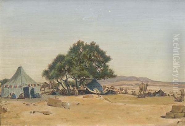 Rastende Pilger Auf Dem Weg Nach Mekka Oil Painting by Johann Ludwig Rudolf Durheim